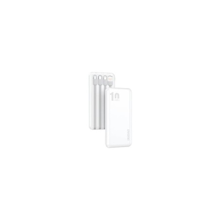 Dudao K6Pro powerbank 10000mAh 10Watt 4xcables hvid